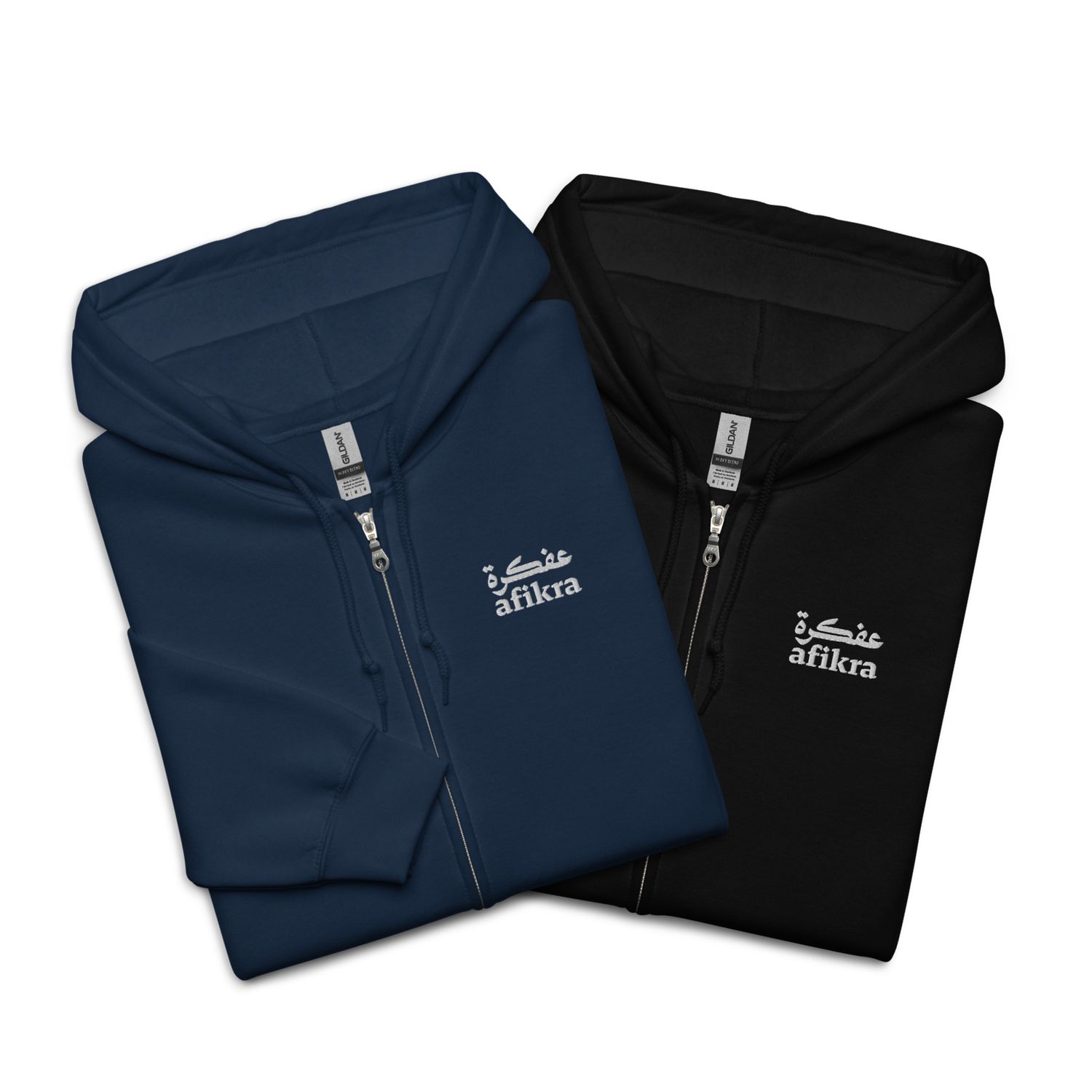 afikra Embroidered Zip-up Hoodie