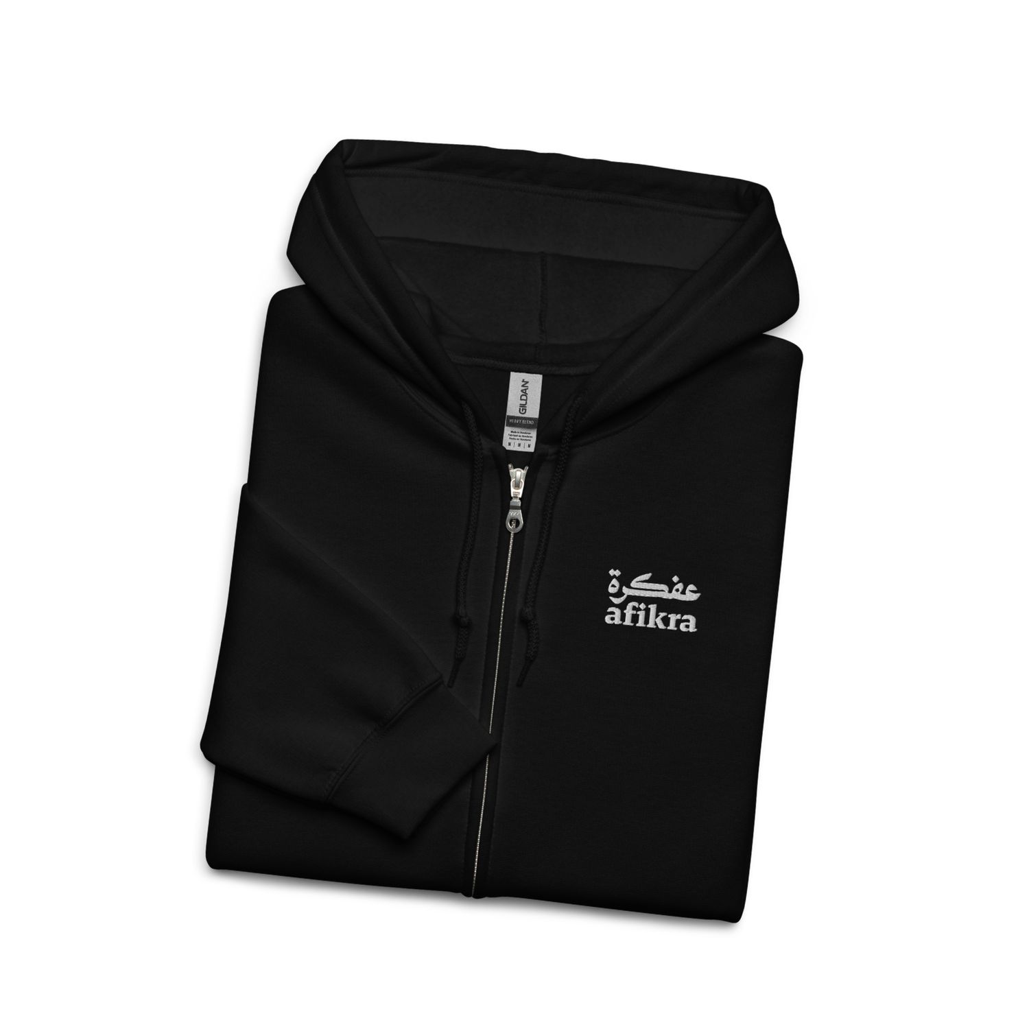 afikra Embroidered Zip-up Hoodie