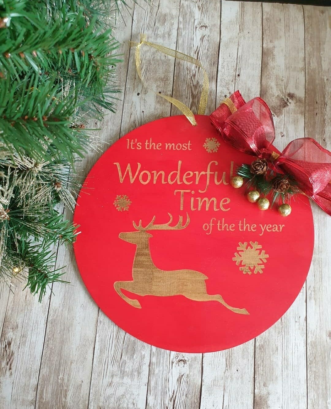 Its the most wonderful time of the year large hanging bauble