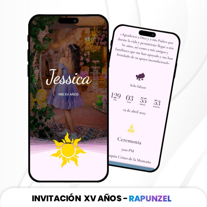 Invitación XV Años - Rapunzel