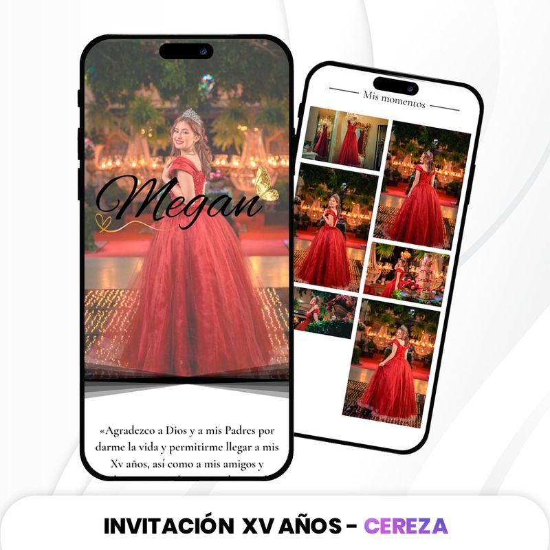 Invitación XV Años - Cereza