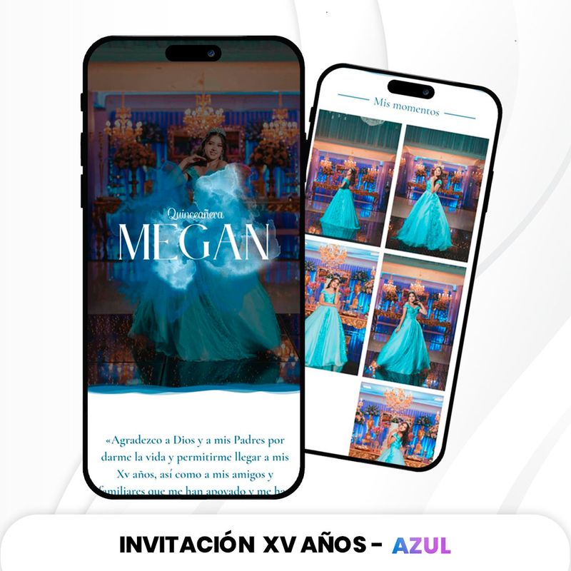 Invitación XV Años - Azul