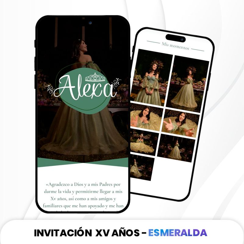 Invitación XV Años - Esmeralda