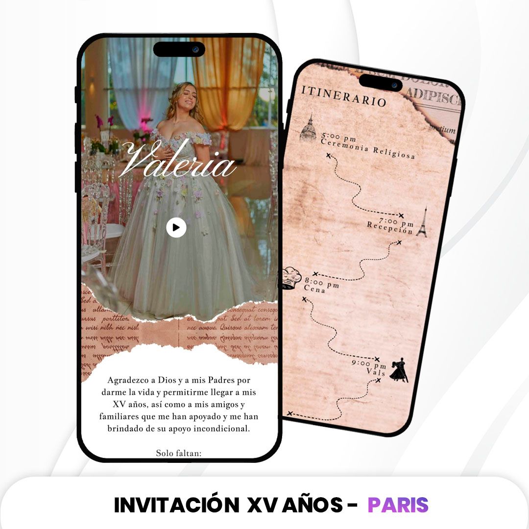 Invitación XV Años - Paris