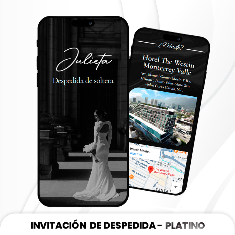 Invitación Despedida de Soltera - Platino
