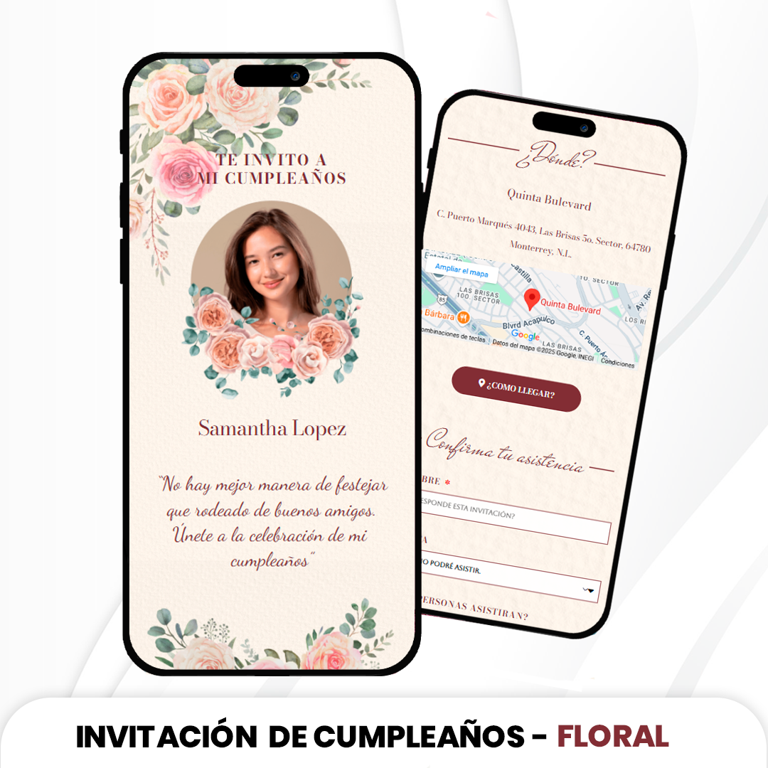 Invitación de Cumpleaños - Floral