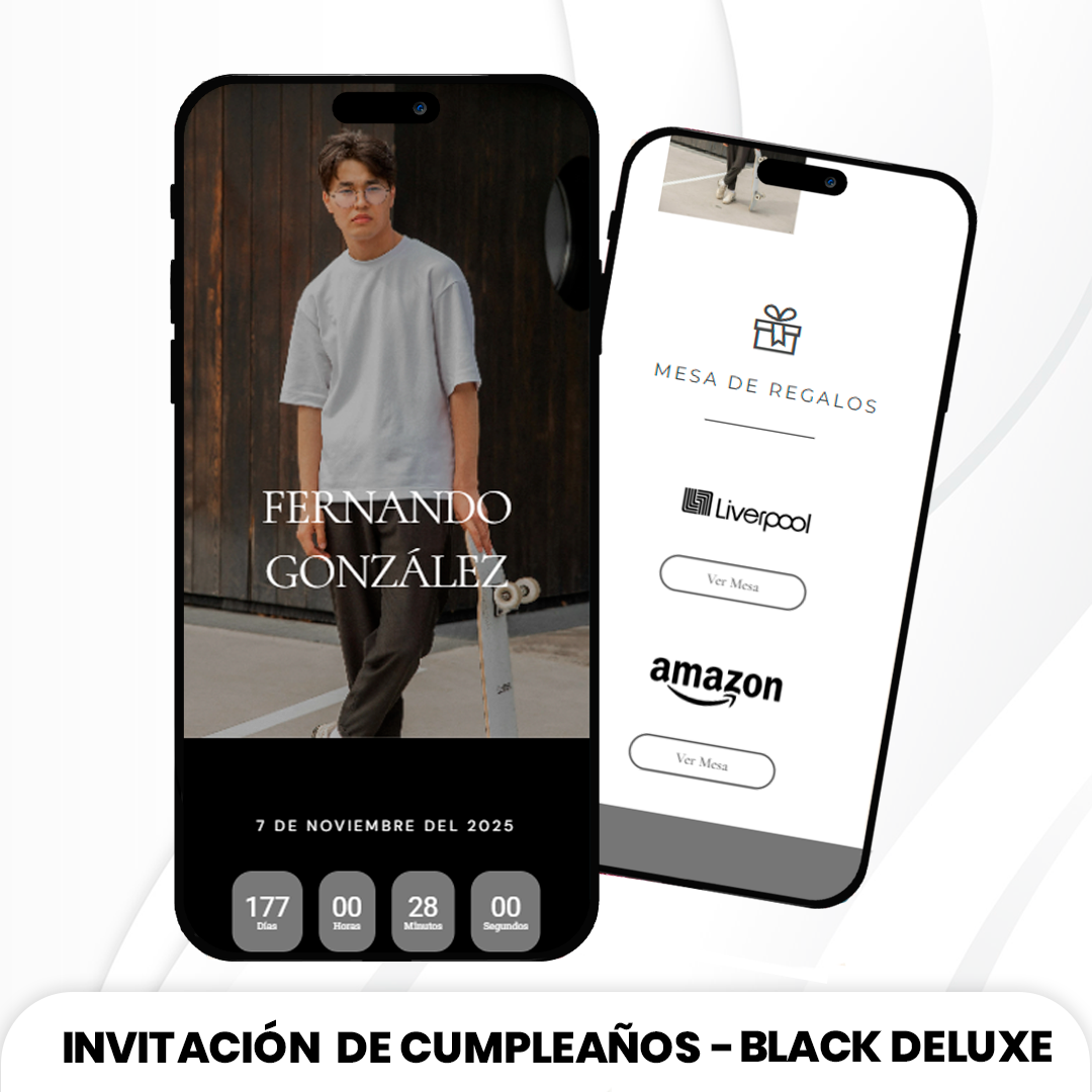 Invitación de Cumpleaños - Black Deluxe