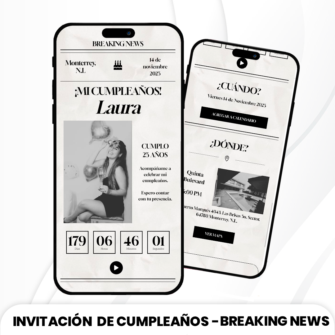 Invitación de Cumpleaños - Breaking News