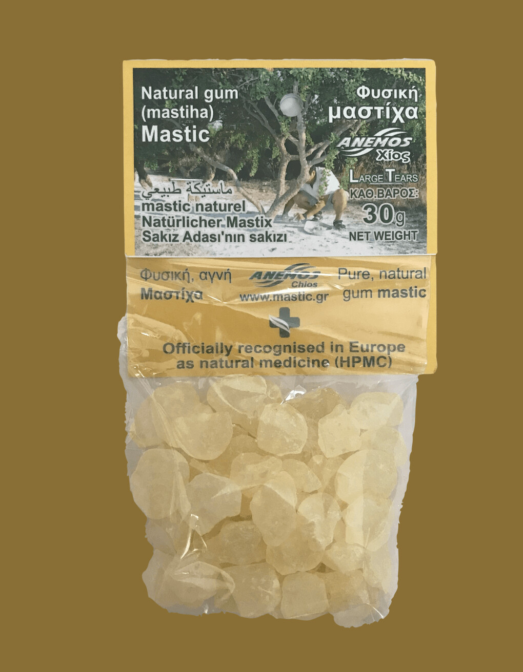100% pure, Natural gum mastic / mastiha without box • ANEMOS