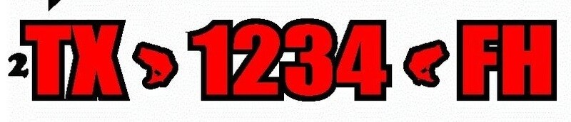Boat Registration Numbers Set Font 2