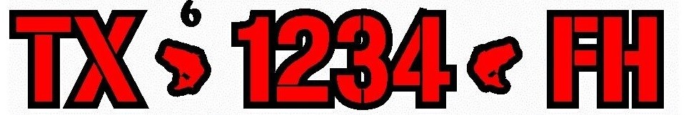 Boat Registration Numbers Set Font 6