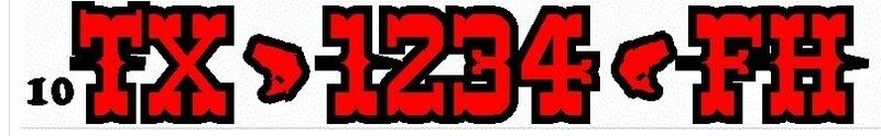 Boat Registration Numbers Set Font 10