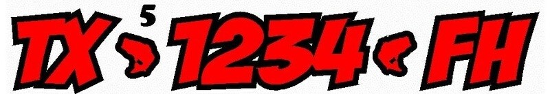Boat Registration Numbers Set Font 5