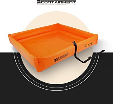 2nd Containment Folding Duck Pond - Portable Spill Containment Berm - 22 oz PVC - Orange