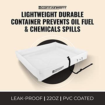 2nd Containment Folding Duck Pond - Portable Spill Containment Berm - 22 oz PVC - White