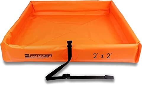 2nd Containment Folding Duck Pond - Portable Spill Containment Berm - 22 oz PVC - Orange