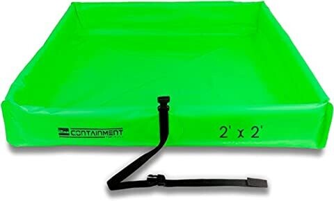 2nd Containment Folding Duck Pond - Portable Spill Containment Berm - 18 oz PVC - Lime Green