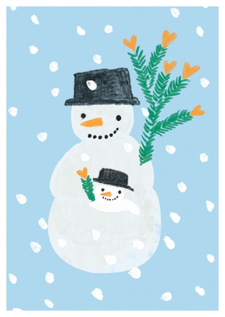 Postkarte Schneemann