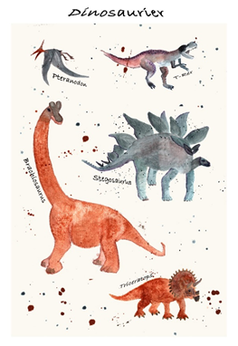 Postkarte Dinos