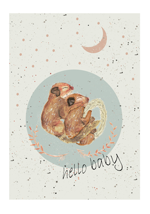 Postkarte hello baby