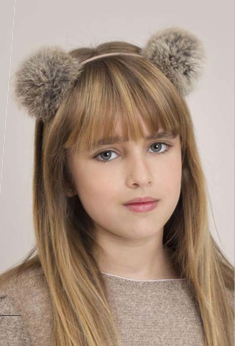 Haarreif Doppel Bommel Beige