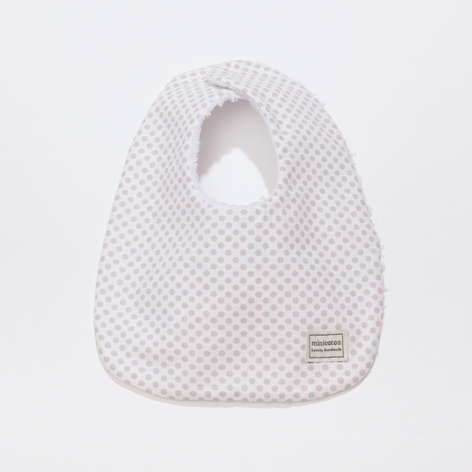Lätzchen weiss/beige gepunktet