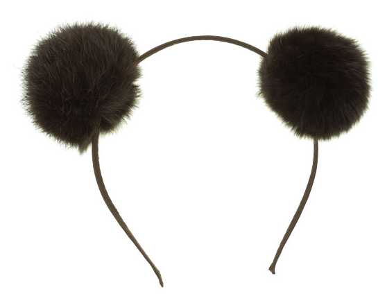 Haarreif Doppel Bommel Braun