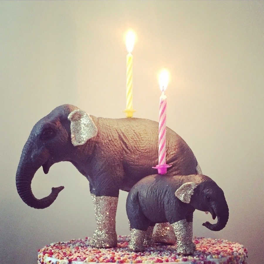 Caketopper Kerzenhalter Elefant gross