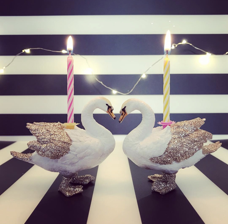 Caketopper Kerzenhalter Swan