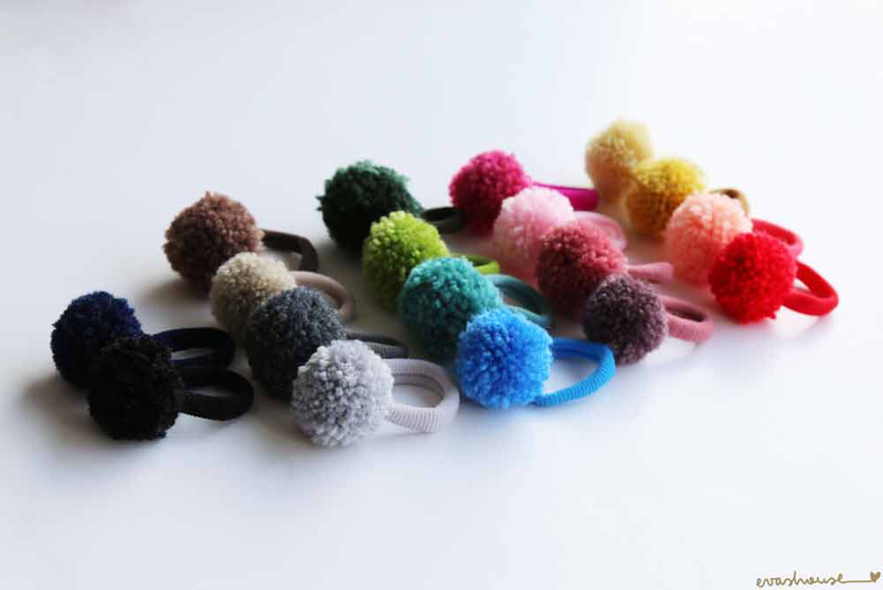 Pompom Haargummi Gross versch. Farben
