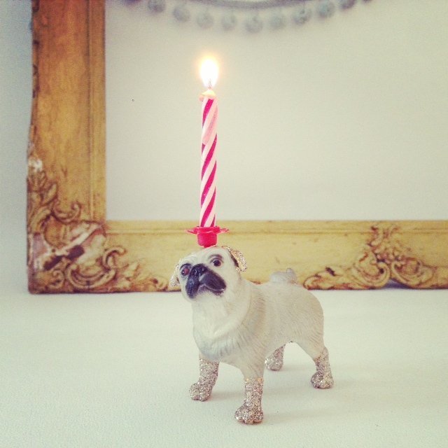 Caketopper Kerzenhalter Pug