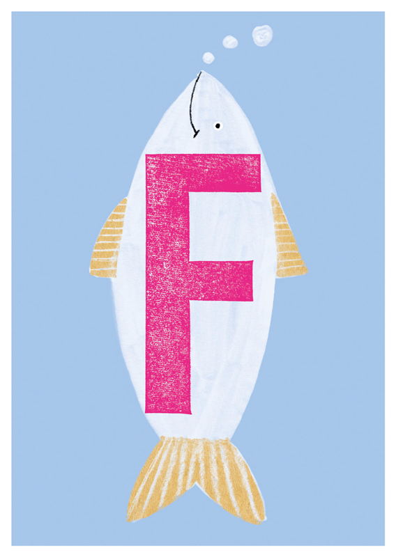 Postkarte Das ABC-F