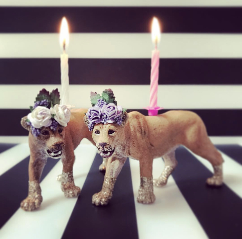 Caketopper Kerzenhalter Löwin 