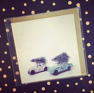 Postkarte mit Kuvert Christmas Cars
