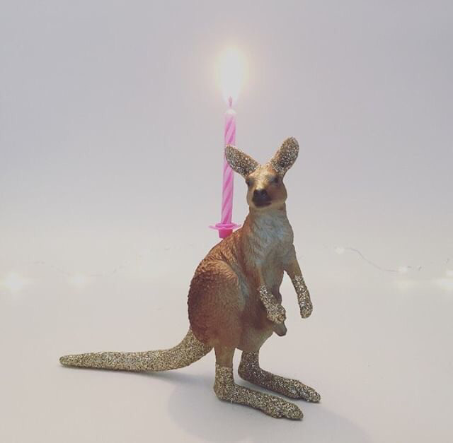 Caketopper Kerzenhalter Känguru mit Baby
