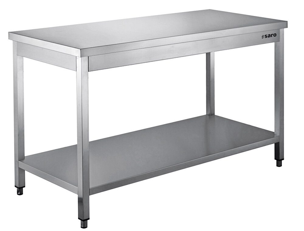 SARO Stainless steel table, dismantled, with under shelf - 600 mm depth, 1200mm