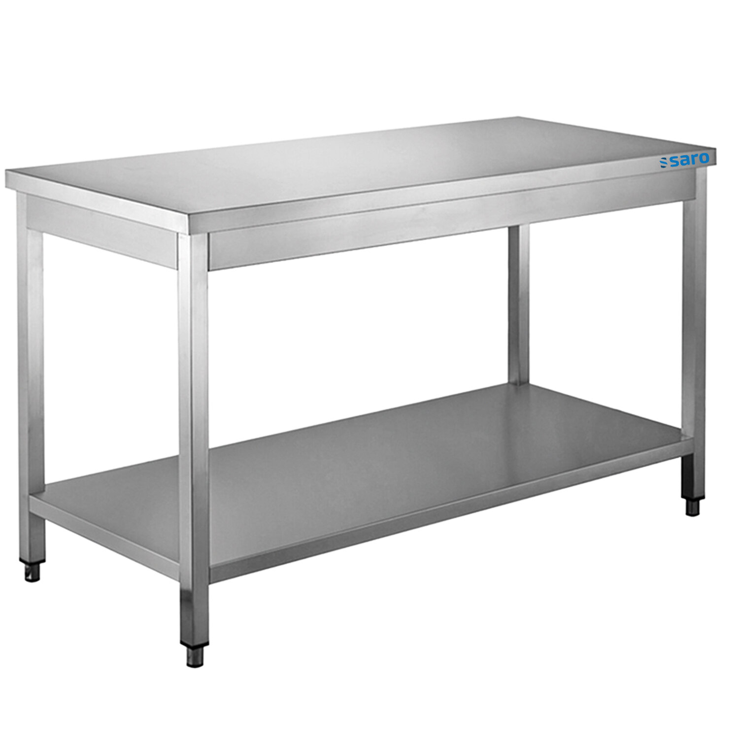 SARO Stainless steel table with under shelf - 700 mm depth, 2000mm