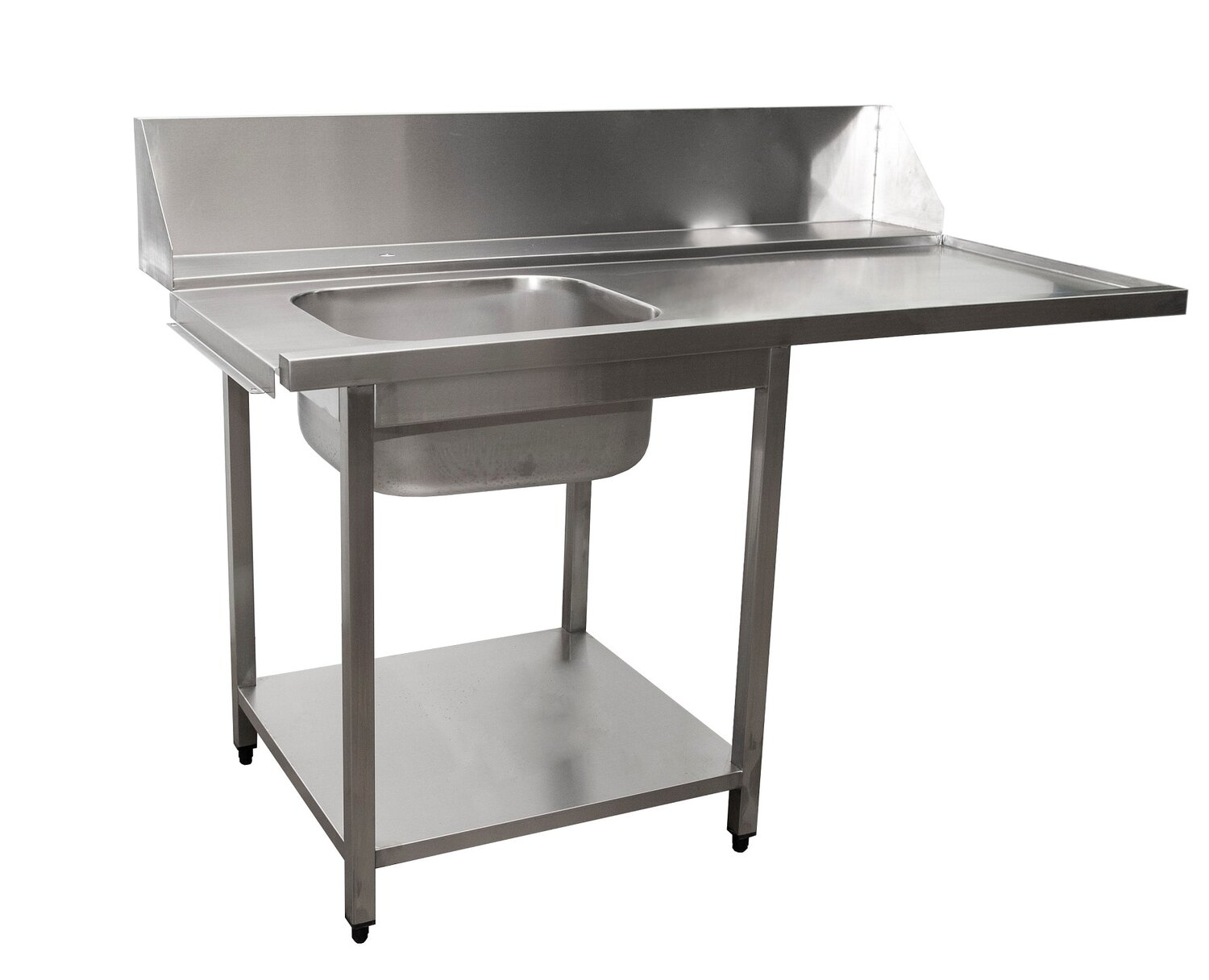 SARO Supply table for dishwasher left, 1 basin, 1600mm