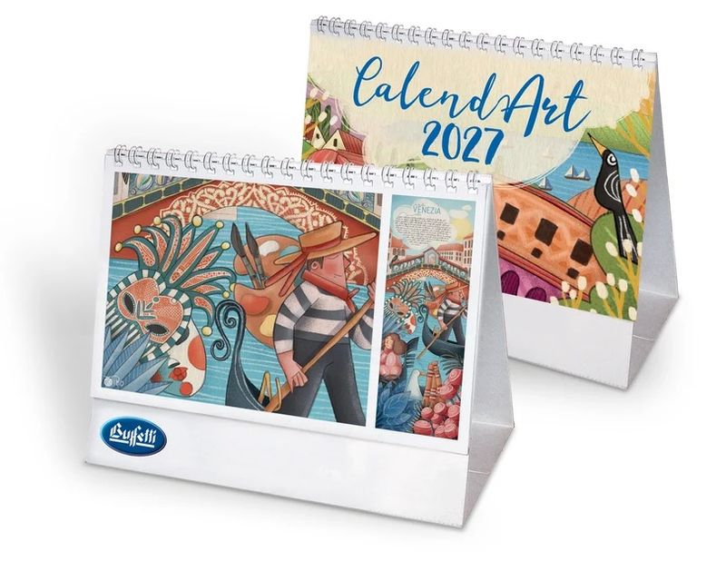 Kit 2 calendari da tavolo Buffetti 2027