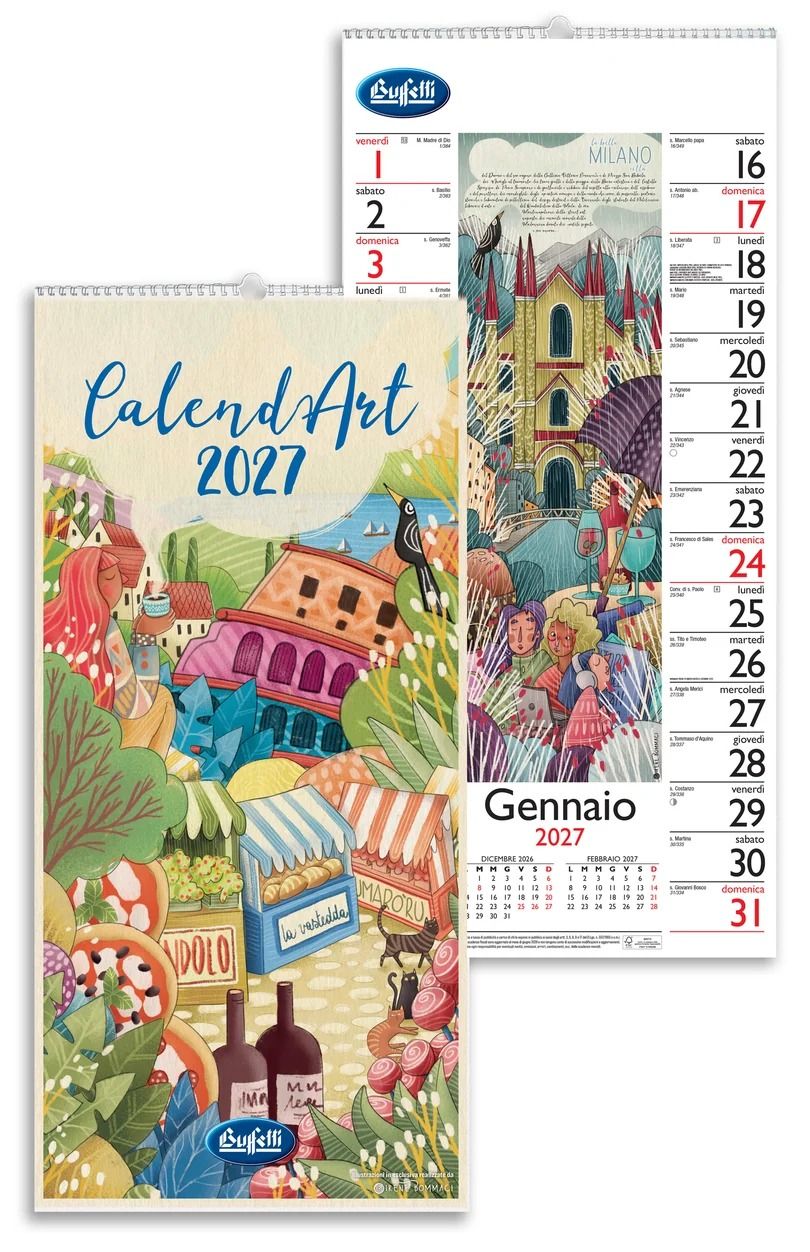 Kit 2 calendari da parete Buffetti 2027