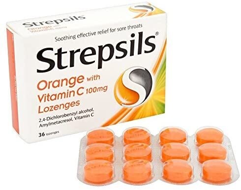 Strepsils Orange With Vitamin C 8 Lozenges