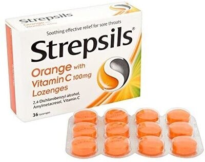 Strepsils Orange With Vitamin C 8 Lozenges