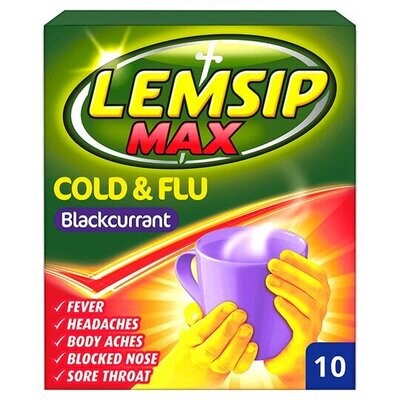 Lemsip Max Cold and Flu Blackcurrant 5 Sachets