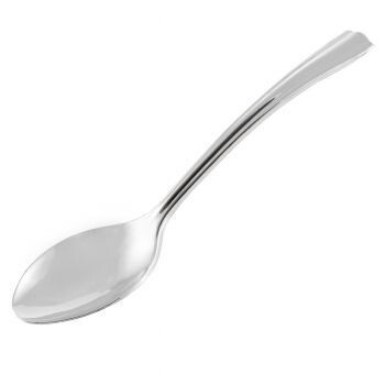25 x Silver Look Plastic Dessert Spoons (Heavyweight)