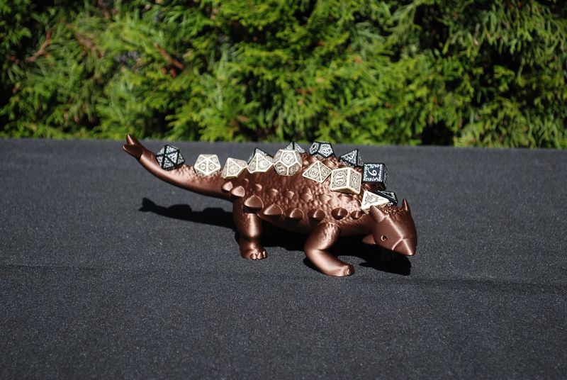Angus the Ankylosaurus - RachMakes - Dice Holder - Dinosaur