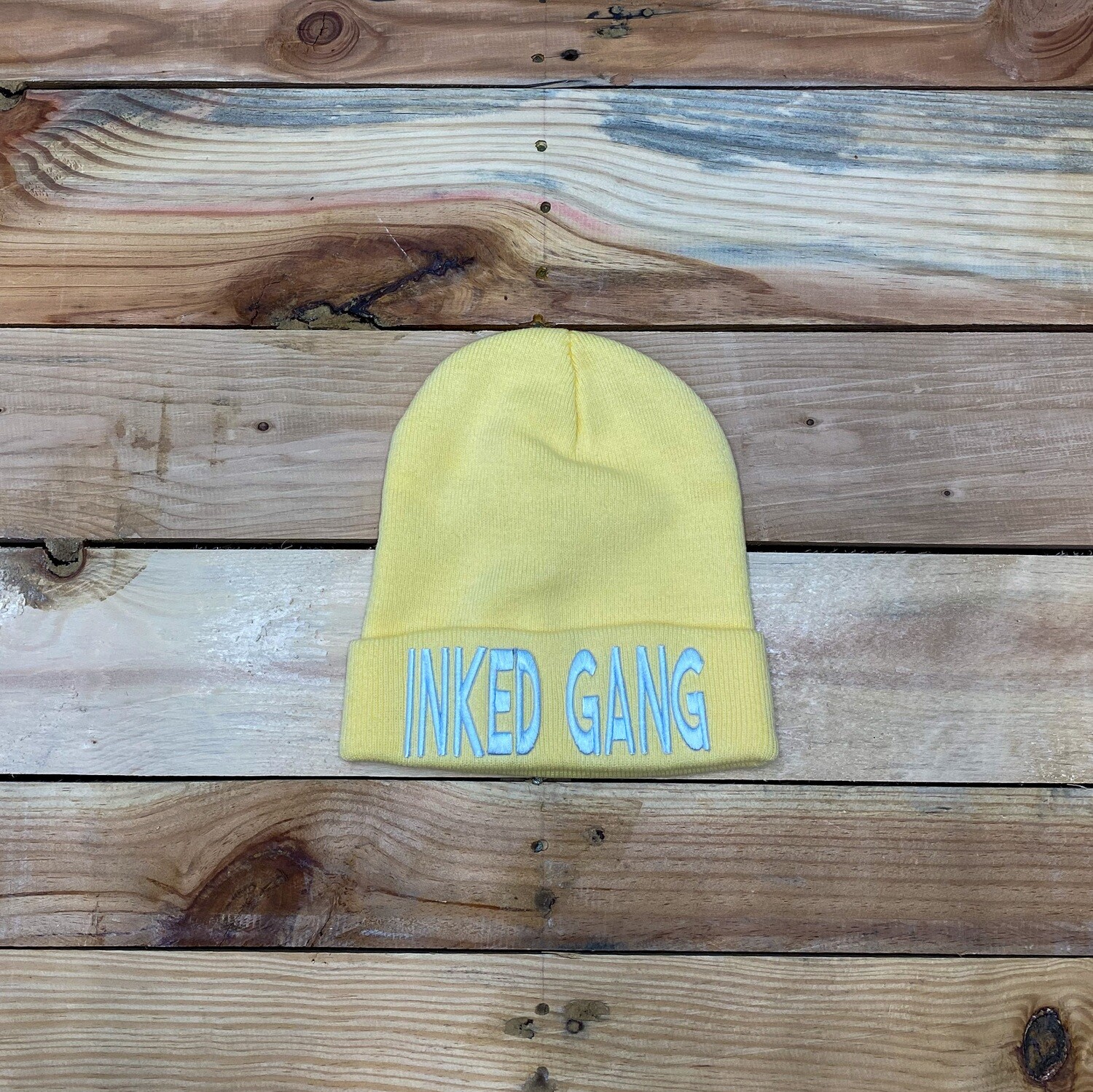 INKED GANG Beanie Pastel Yellow