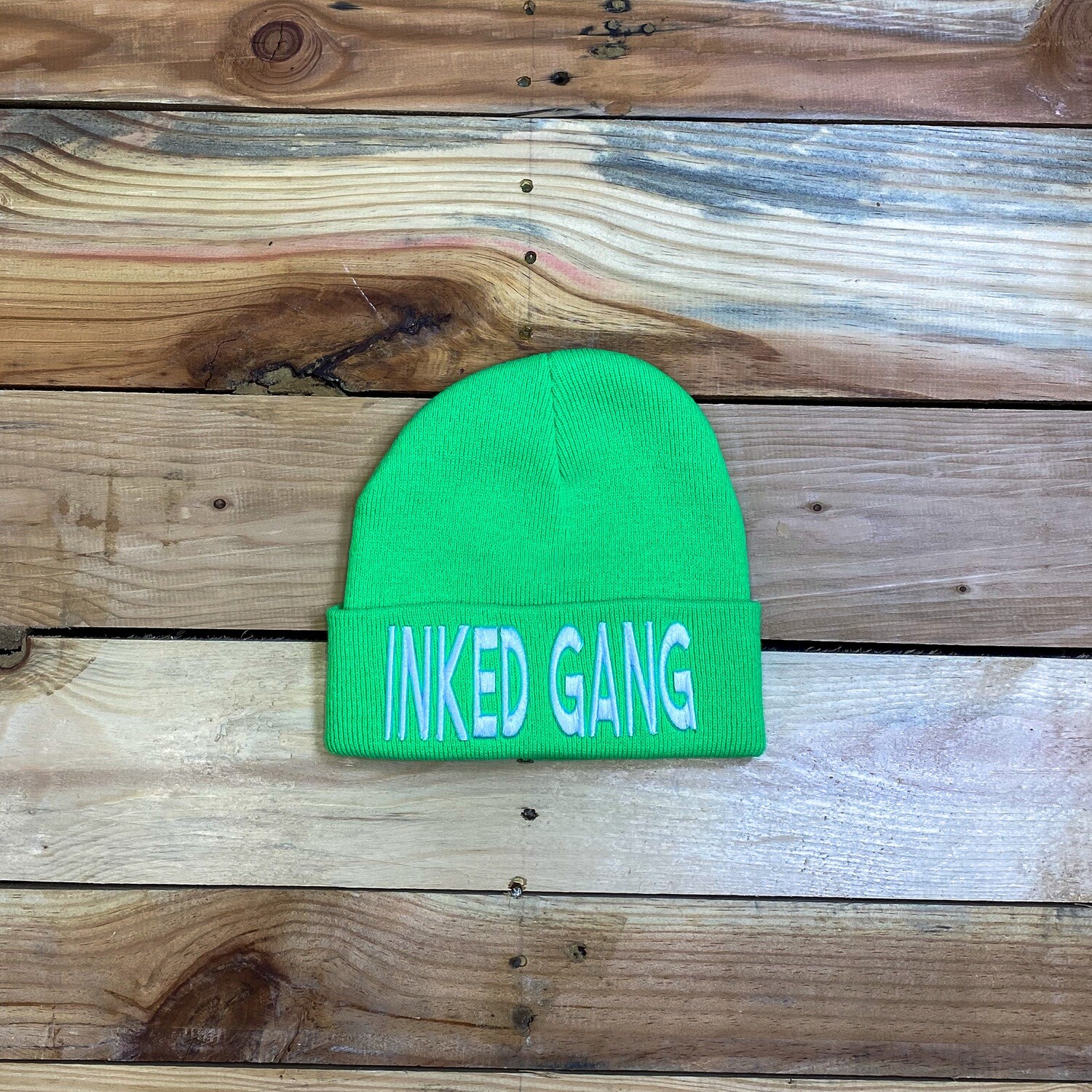 INKED GANG Beanie Neon Green