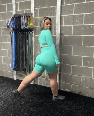 Perfect Booty Work Out Set Coral Green Medium