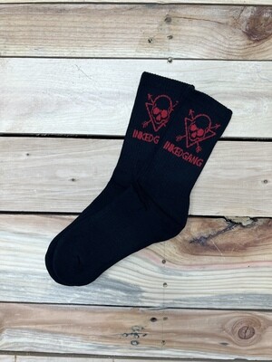 Black INKED GANG Socks Red Logo