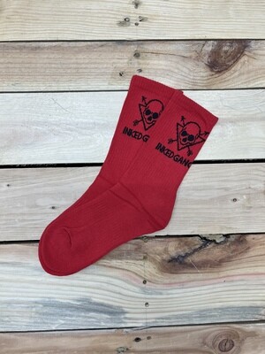 Red Inked Gang Socks Black Logo